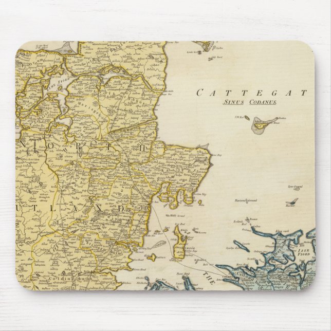 Tapis De Souris Carte Atlas du Danemark (Devant)