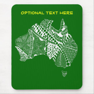 Tapis De Souris Carte Australie Vert et Or