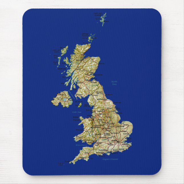 Tapis De Souris Carte BRITANNIQUE Mousepad (Devant)