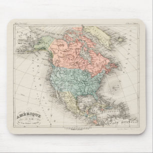 Tapis De Souris Carte cartographique vintage de l'Amérique du Nord