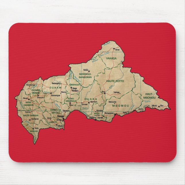 Tapis De Souris Carte Centrafrique Mousepad (Devant)