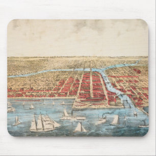 Tapis De Souris CARTE : CHICAGO, c1857