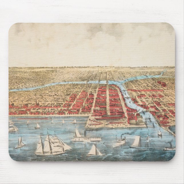 Tapis De Souris CARTE : CHICAGO, c1857 (Devant)