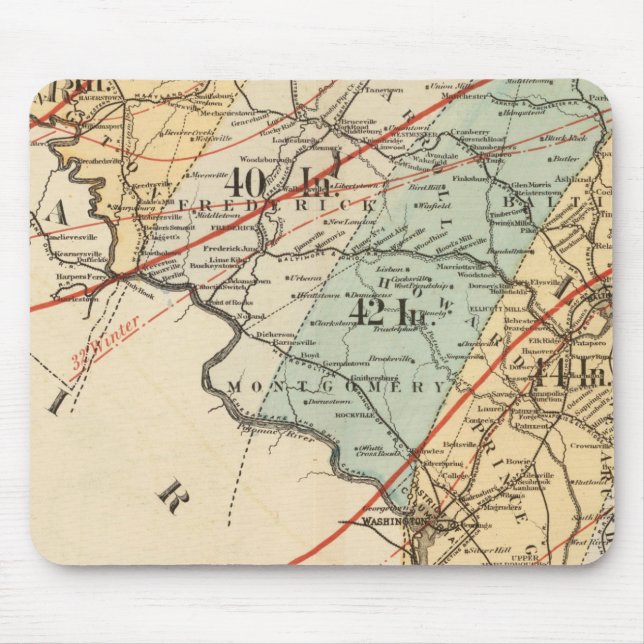 Tapis De Souris Carte climatologique de l'État du Maryland (Devant)