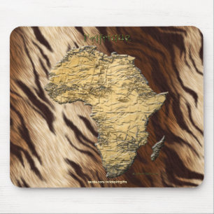Tapis De Souris Carte continentale de l'Afrique sur Faux Fur Arriè