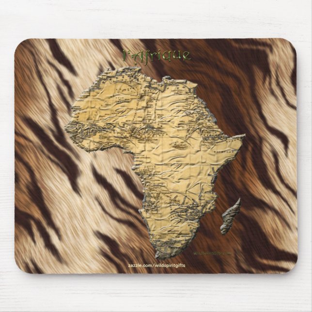 Tapis De Souris Carte continentale de l'Afrique sur Faux Fur Arriè (Devant)