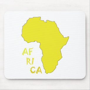 Tapis De Souris Carte d'Afrique jaune funky