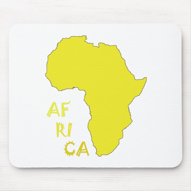 Tapis De Souris Carte d'Afrique jaune funky (Devant)