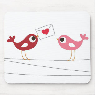Tapis De Souris Carte d'amour d'oiseaux