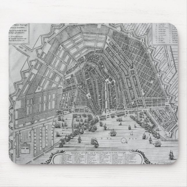 Tapis De Souris Carte d'Amsterdam, 1662 (Devant)