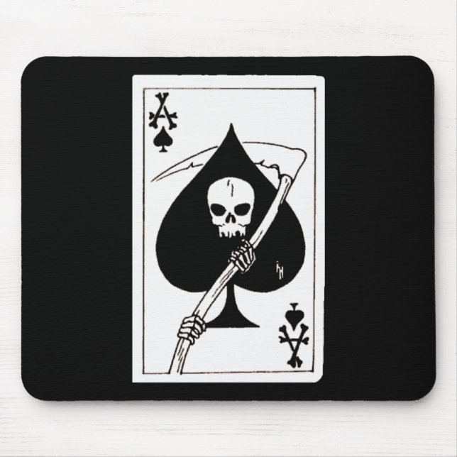 Tapis De Souris Carte d'as de pique de la mort Mousepad (Devant)