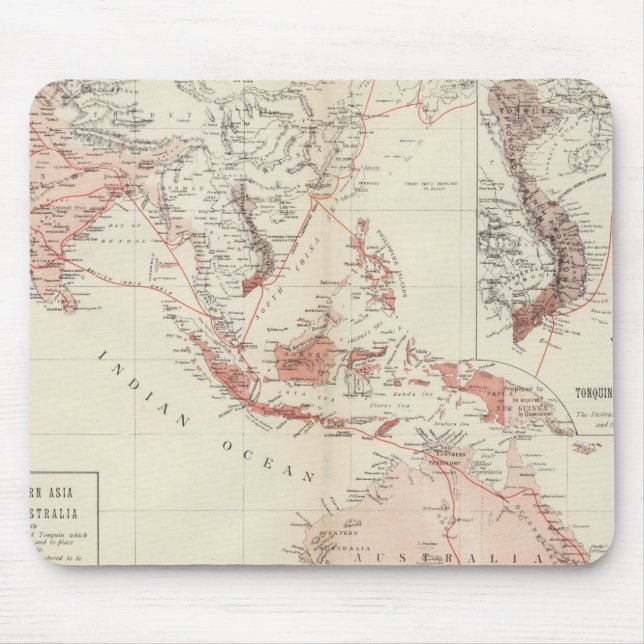 Tapis De Souris Carte d'Asie du Sud-Est et de nord Australie (Devant)