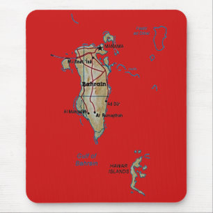 Tapis De Souris Carte de Bahreïn Mousepad