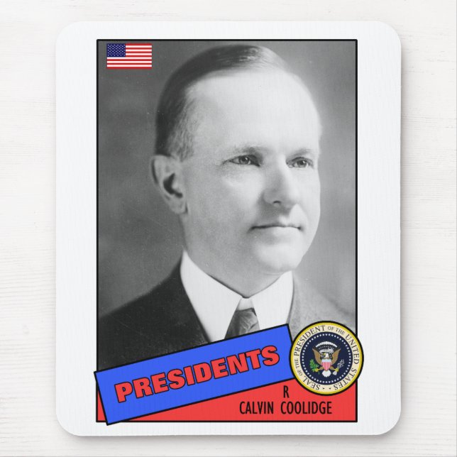 Tapis De Souris Carte de baseball de Calvin Coolidge (Devant)