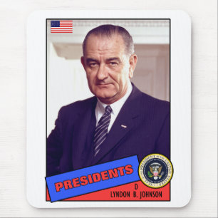 Tapis De Souris Carte de baseball de Lyndon B. Johnson