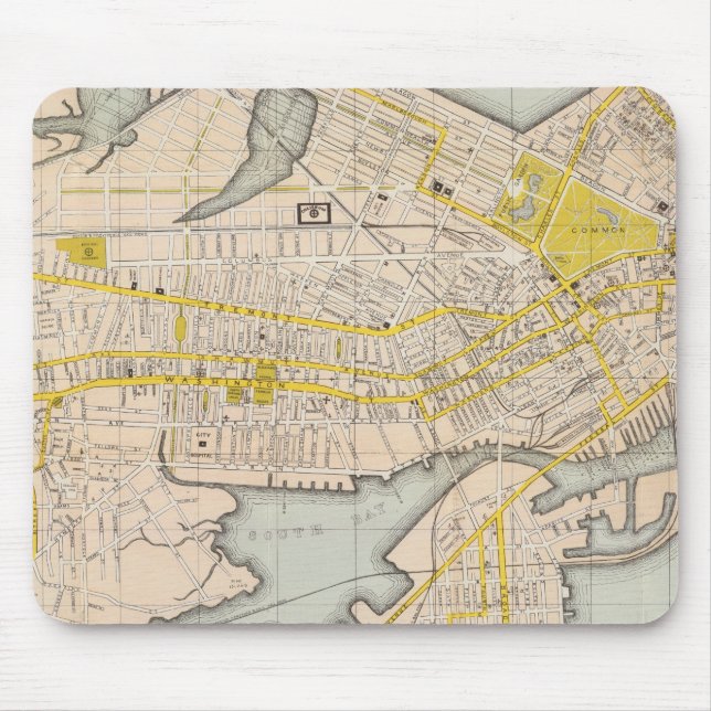 Tapis De Souris Carte De Boston (Devant)