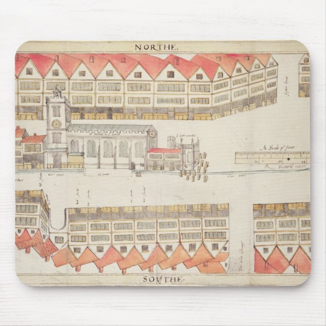 Tapis De Souris Carte de Cheapside, Londres, 1585 (Devant)