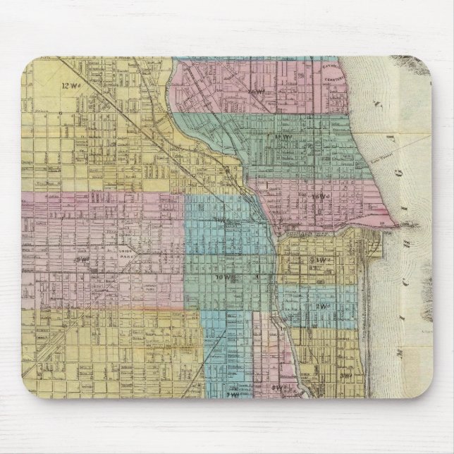 Tapis De Souris Carte de Chicago (Devant)