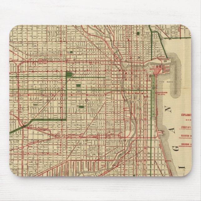 Tapis De Souris Carte de Chicago par Blanchard (Devant)
