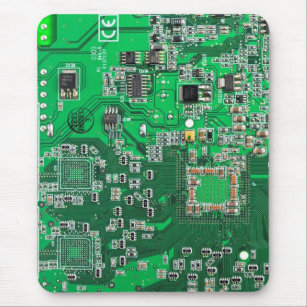 Tapis De Souris Carte de circuit Geek d'ordinateur vert