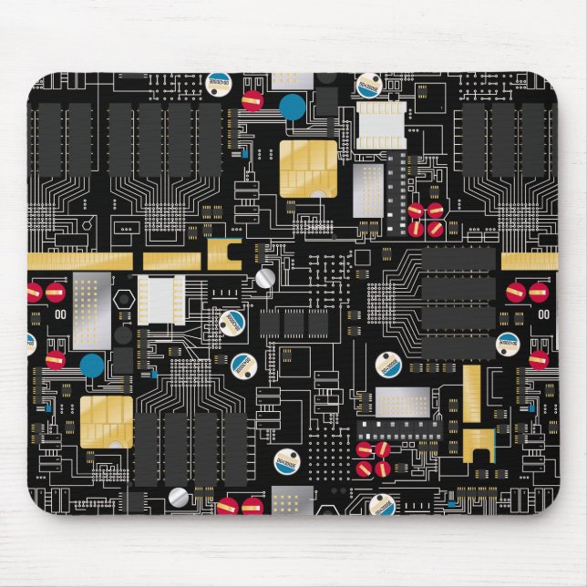 Tapis De Souris Carte de circuit noir (Devant)