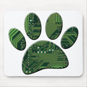 Tapis De Souris Carte de circuit Pawprint Dog