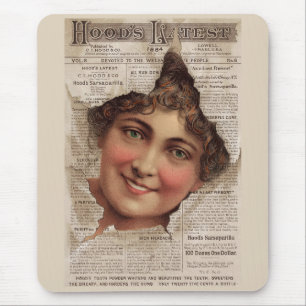 Tapis De Souris Carte de commerce 1884 Poudre de dents de hood