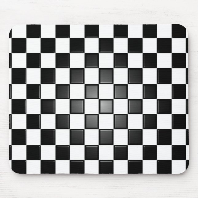 Tapis De Souris Carte De Contrôle Noir Et Blanc Vérifier Mousepad (Devant)