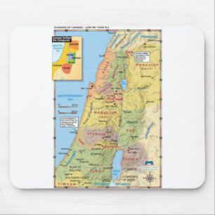 Tapis De Souris Carte de Division de Canaan douze terres tribales