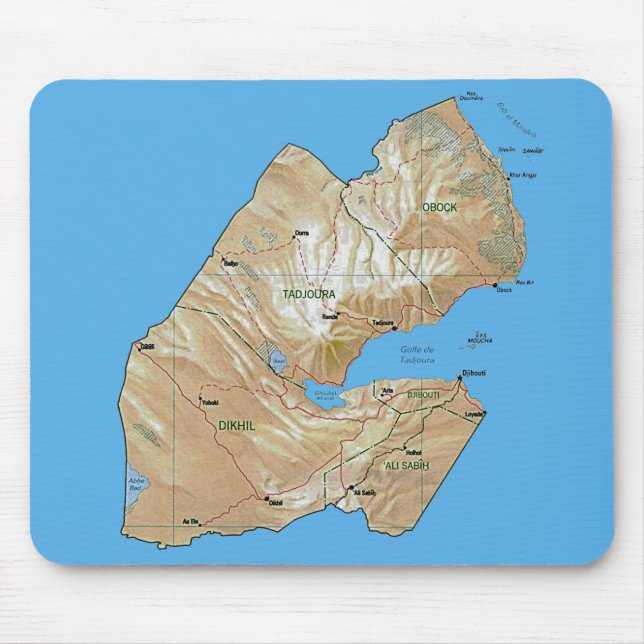 Tapis De Souris Carte de Djibouti Mousepad (Devant)