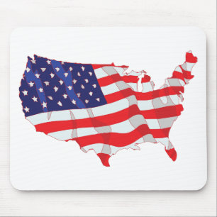 TAPIS DE SOURIS CARTE DE DRAPEAU AMÉRICAIN DES ETATS-UNIS