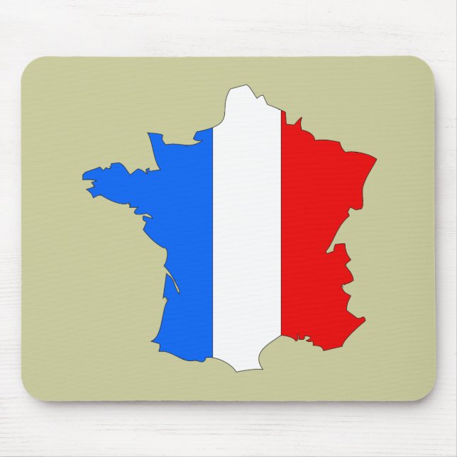 Tapis De Souris Carte de drapeau de la France (Devant)