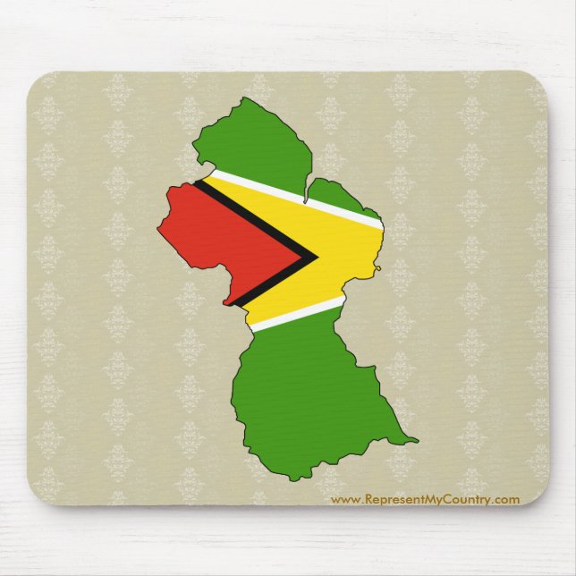 Tapis De Souris Carte de drapeau de la Guyane normale (Devant)