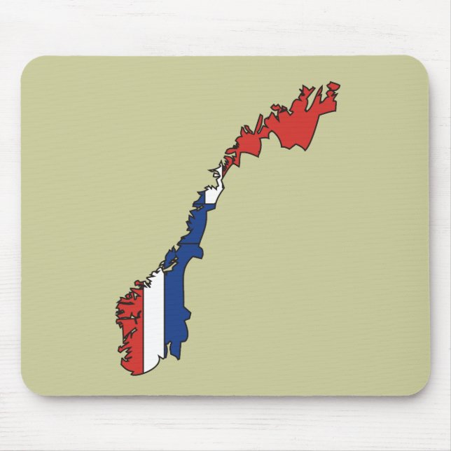 Tapis De Souris Carte de drapeau de la Norvège (Devant)