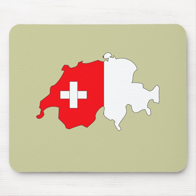 Tapis De Souris Carte de drapeau de la Suisse (Devant)