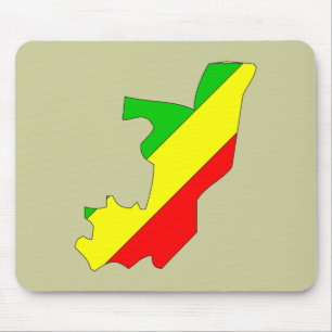 Tapis De Souris Carte de drapeau du Congo Brazzaville