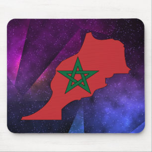 Tapis De Souris carte de drapeau du Maroc sur l'arrière - plan