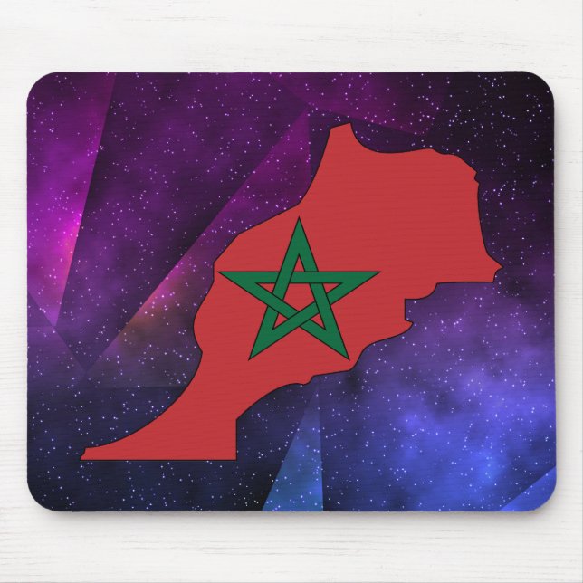 Tapis De Souris carte de drapeau du Maroc sur l'arrière - plan (Devant)