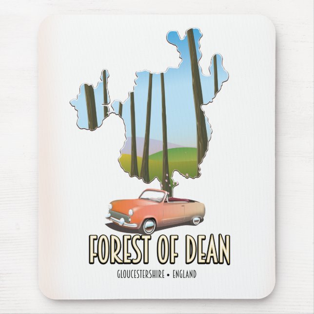 Tapis De Souris carte de Forest Of Dean Gloucestershire Angleterre (Devant)