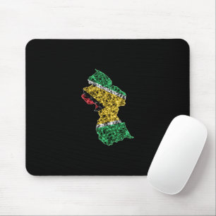 Tapis De Souris Carte de Guyana, Polygonal maillage ligne carte