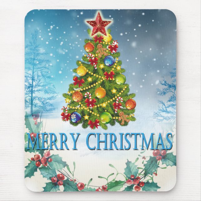 Tapis De Souris Carte de Joyeux Noël (Devant)