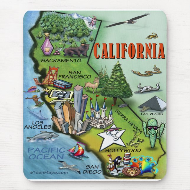 Tapis De Souris Carte de la Californie (Devant)