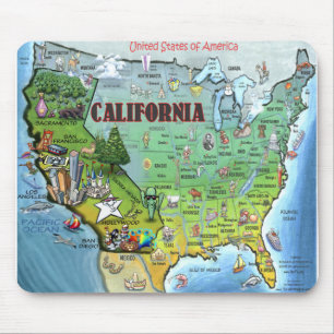 Tapis De Souris Carte de la Californie Etats-Unis