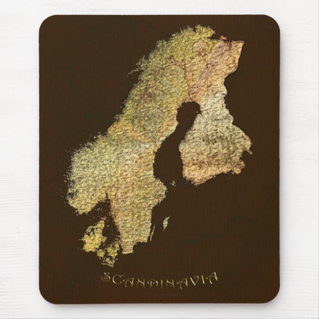 Tapis De Souris Carte de la cartographie scandinave (Devant)