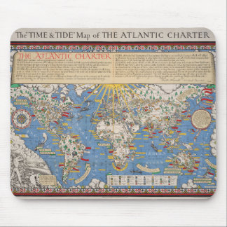 Tapis De Souris Carte de la Charte vintage des Nations Unies / Atl