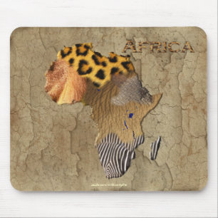 Tapis De Souris Carte de la faune africaine en Afrique