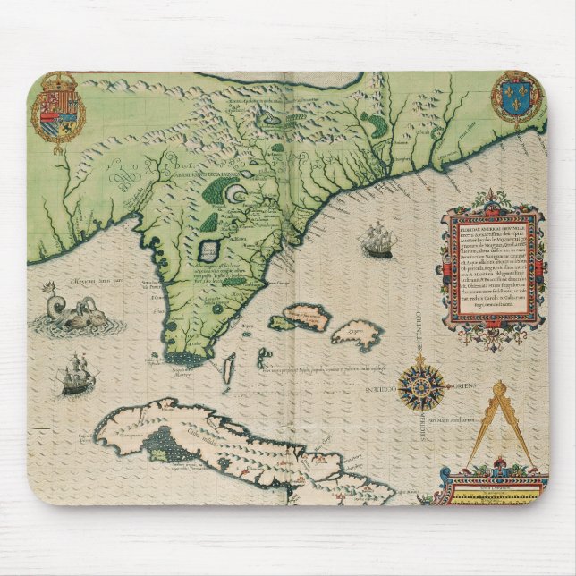 Tapis De Souris Carte de la Floride, 'de Narratio brevis (Devant)