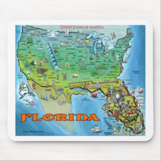 Tapis De Souris Carte de la Floride Etats-Unis