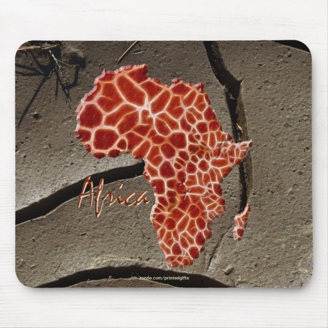 Tapis De Souris Carte de la Girafe africaine AFRIQUE sur la textur (Devant)