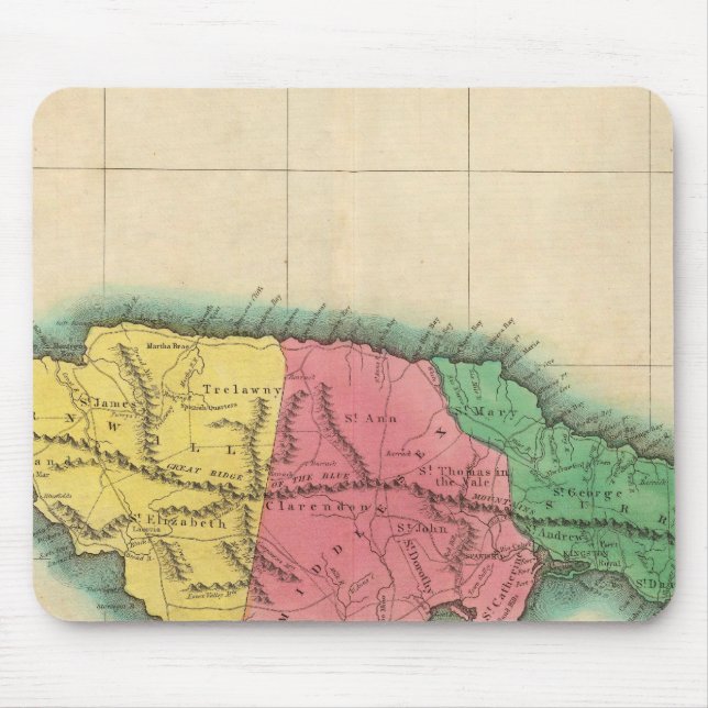 Tapis De Souris Carte De La Jamaïque (Devant)